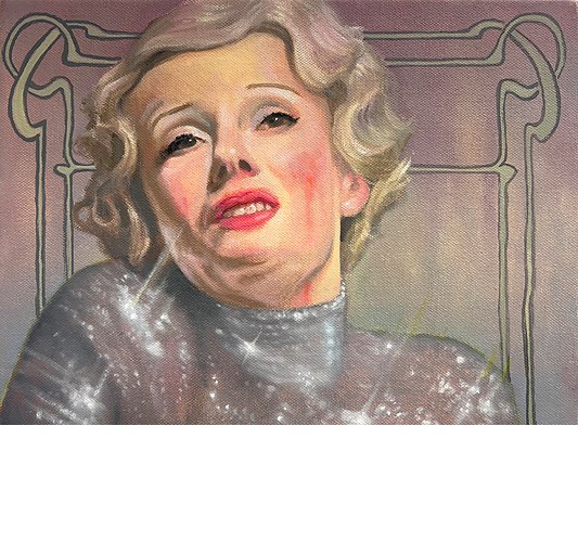 Barnaby Whitfield - "Little Deaths All The Same II" 2025, - oil on canvas, - 23 x 30cm, 9 x 12 cm