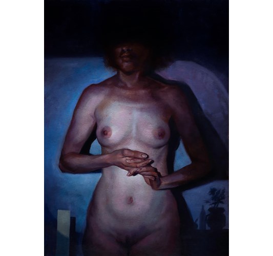 German Tellez - German Tellez ”Shadows #1” 2025 - Oil on linen, - Framed_ 36 x 27 cm, 14 x 11 in