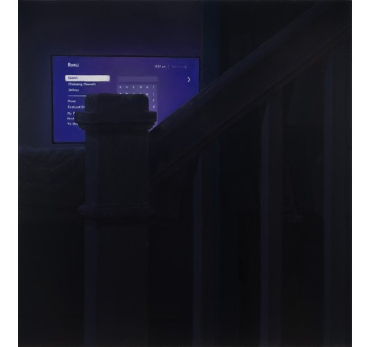Stephen Vollo - ”Search Screen” 2025 - Oil on canvas over panel, - 56 x 53 cm, 22 x 21 in