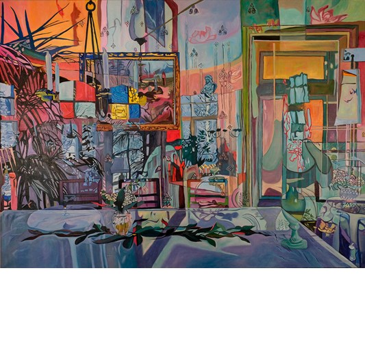 Emilia Nurmivaara - "The House of Mystery" 2025 - Oil on linen - 138 x 189 cm, 54 × 74 in