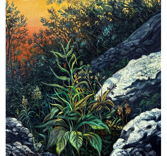 Angela Gram - ”Nocturne” 2026 - Oil on panel, - 25 x 25 cm, 10 x 10 in