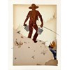 Jed Webster Smith - "Shellacked Cowboy XLV" 2026, - Shellac ink on vintage paper mounted to panel, - 41 x 30 cm, 16 x 12 in,
