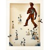 Jed Webster Smith - "Shellacked Cowboy XLV4" 2026, - Shellac ink on vintage paper mounted to panel, - 41 x 30 cm, 16 x 12 in,