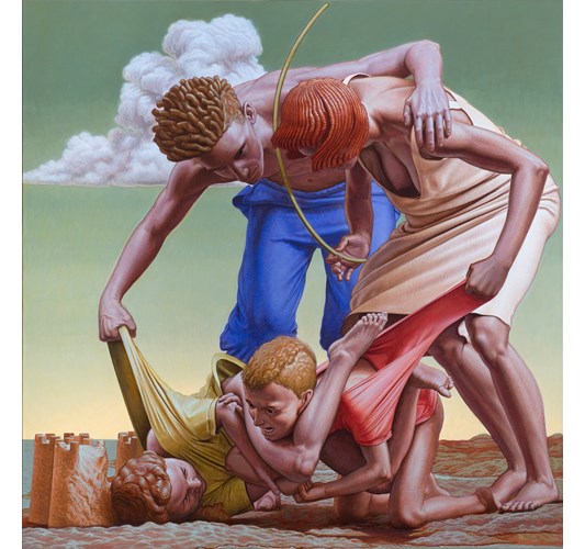 Lorenzo Tonda - "The Knot" 2025, - Acrylic on linen, - 90 x 90 cm, 35 x 35 in