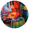 Emilia Nurmivaara - "Entering Warmth" 2026, - Oil on linen, - dia. 100 cm, 39 in