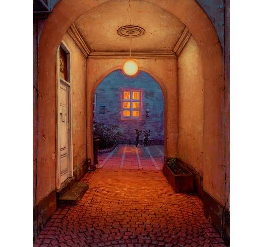 Taylor Schultek - "Hideaway" 2026, - Oil on panel, - 25 x 20 cm, 10 x 8 in