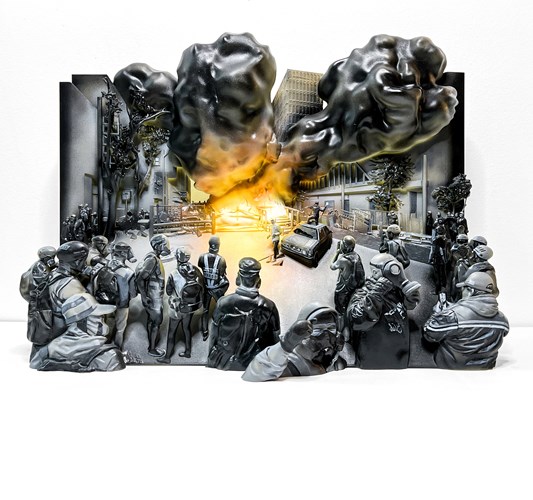 Jiannan Wu - “Explosion” 2022 - Acrylic on resin, wood and metal Edition of 3 + 1 AP - 43 x 60 x 23 cm, 17 x 23,5 x 9 in
