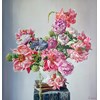 Works by - Katharina Husslein, “Love gives Comfort like Sunshine after Rain” 2024 - Oil on canvas, - 100 x 100, 39 x 39 in