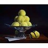 Works by - Julia Hochbaum ”Matchball” 2025, - Oil on Canvas, - 80 x 100 cm, 32 x 39 in