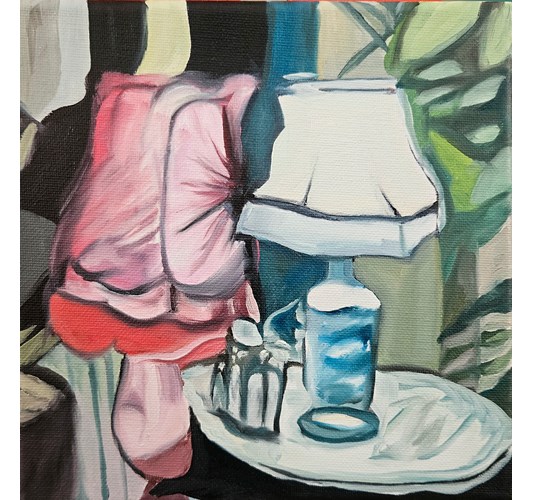 Emilia Nurmivaara - ”Suspension” 2026 - Oil on canvas, - 20 x 20 cm, 8 x 8 in