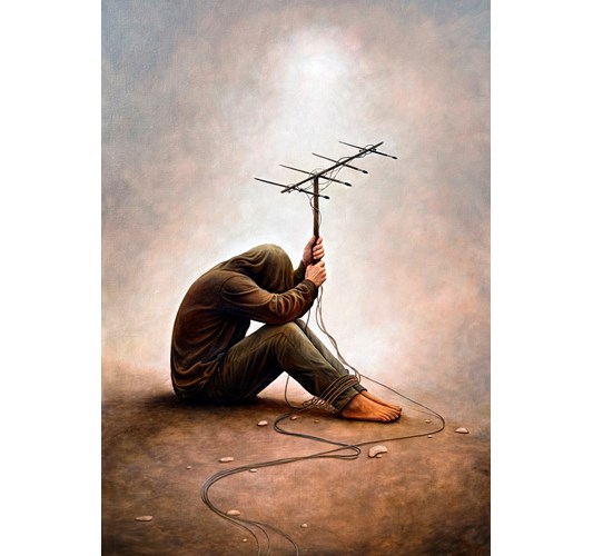 Jacob Dahlstrup - "Receiver" 2026, - oil on linen, - 170 x 120 cm, 67 × 47 in