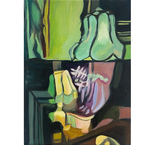Emilia Nurmivaara - “Looking Back” 2026 - Oil on linen, - 24 x 18 cm, 9 x 7 in