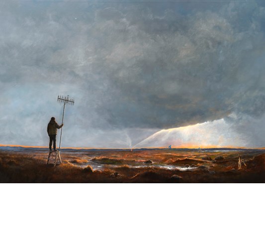 Jacob Dahlstrup Jensen - "False Horizon" 2026, - oil on linen, - 100 x 140 cm, 39 x 55 in