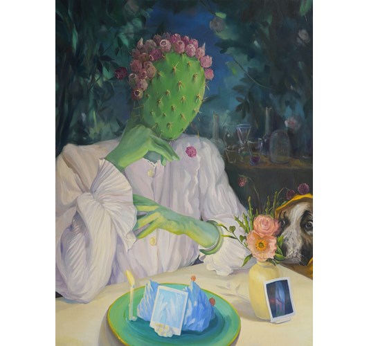Jingyi Wang - "By Your Side" 2026, - oil on linen, - 80 x 60 cm, 31,5 x 24 in