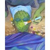 Jingyi Wang - "De-Thorning" 2026, - oil on linen, - 50 x 40 cm, 20 x 16 in