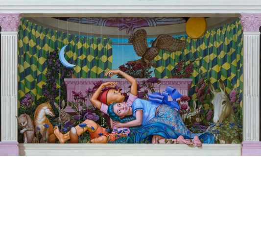 Lorenzo Tonda - "The Funeral of Pinocchio" 2026, - acrylic on linen, - 119 x 200 cm, 47 x 79 in