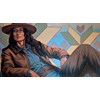 Works by - Maya Ripley "A Woman's Work" 2026, - acrylic on canvas, - 70 x 120 cm, 28 x 47 in