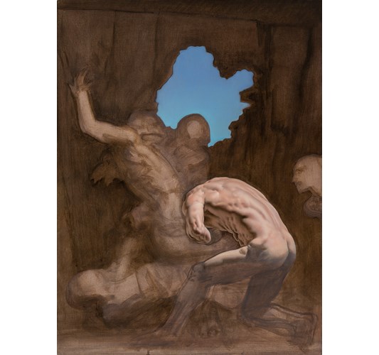 Nicola Verlato - ”Rissa” 2026 - Oil on wood panel, - 60 x 50 cm, 24 × 20 in