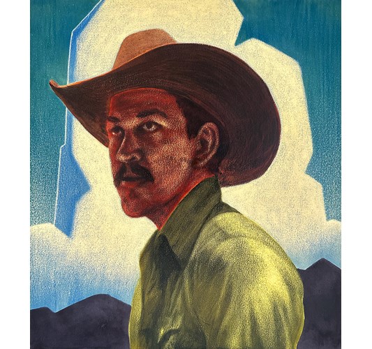 Jed Webster Smith - "The Shadow Lands" 2026, - Acrylic on paper mounted to canvas, - 51 × 46 cm, 20 x 18 in