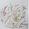 Michael Ahlefeldt - Drawing Series #1–8 2026, - Colored graphite on paper framed in oak aquarium frame with museum glass, - 30 × 30 cm, 12 × 12 in