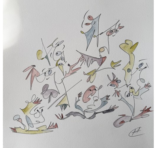 Michael Ahlefeldt - Drawing Series #1–8 2026, - Colored graphite on paper framed in oak aquarium frame with museum glass, - 30 × 30 cm, 12 × 12 in
