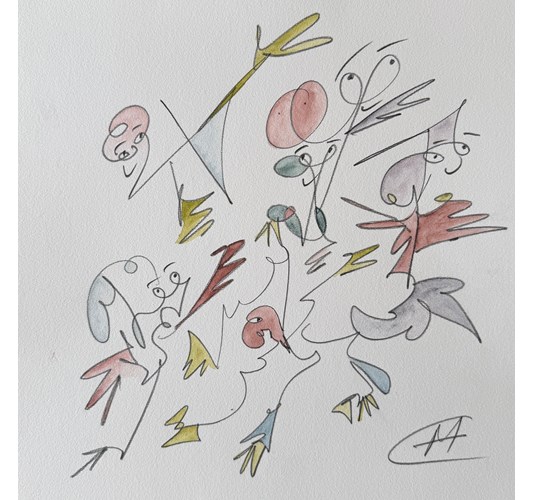 Michael Ahlefeldt - Drawing Series #1–8 2026, - Colored graphite on paper framed in oak aquarium frame with museum glass, - 30 × 30 cm, 12 × 12 in