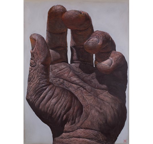 Ian Ingram - "Mano I" 2019 - Oil on Arches paper - 76 x 56 cm, 30 x 22 in
