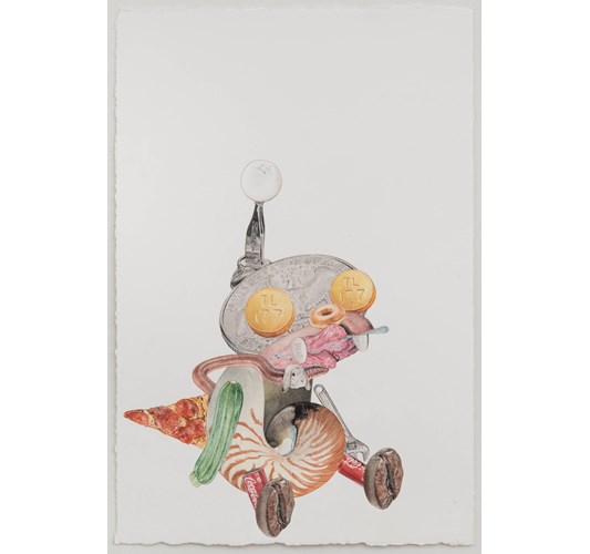 Alfred Steiner - Pet (Nibbler) 2015 - watercolor on 650 gsm hot press paper - 38 x 58 cm 15 x 23 in