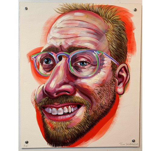 Tom Sanford - Avi 2019 - acrylic on paper mounted on aluminum panel - 61 x 51 cm, 24 x 20 in