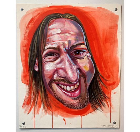 Tom Sanford - "Peter" 2019 - Acrylic on paper mounted on  aluminum panel - 61 x 51 cm, 24 x 20 in