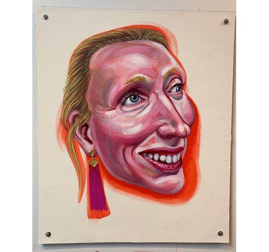 Tom Sanford - "Katarina" 2019 - Acrylic on paper mounted on aluminum panel - 61 x 51 cm, 24 x 20 in