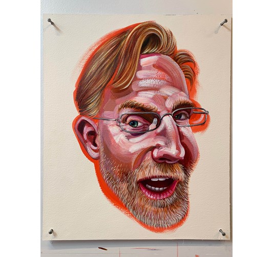 Tom Sanford - ”Alfred” 2019 - Acrylic on paper mounted on aluminum panel - 61 x 51cm, 24 x 20 in