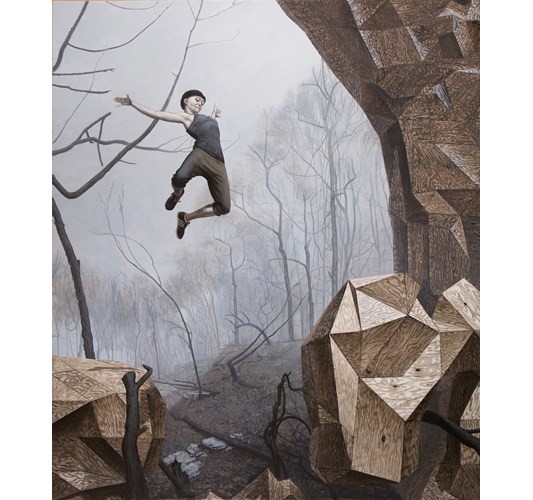 John Jacobsmeyer - "Wood Rot" 2019 - Oil on paper on linen - 101 x 86 cm, 40 x 34 in