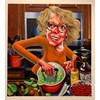 Tom Sanford - Patty Making Guacamole, 2019 - acrylic on canvas - 112 x 102 cm, 44 x 40 in