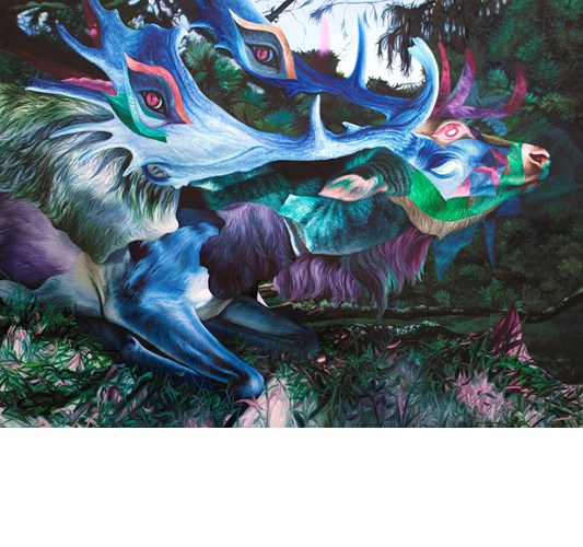 Angela Gram - "Forest God" 2019 - Oil on linen - 86 x 117 cm, 34 x 46 in